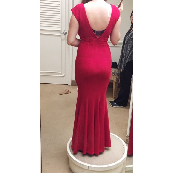 Betsy & Adam red evening gown - Picture 2 of 6